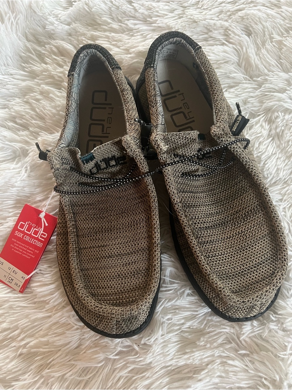 Hey Dude Men’s Lightweight Knit Slip-On Loafers in Taupe